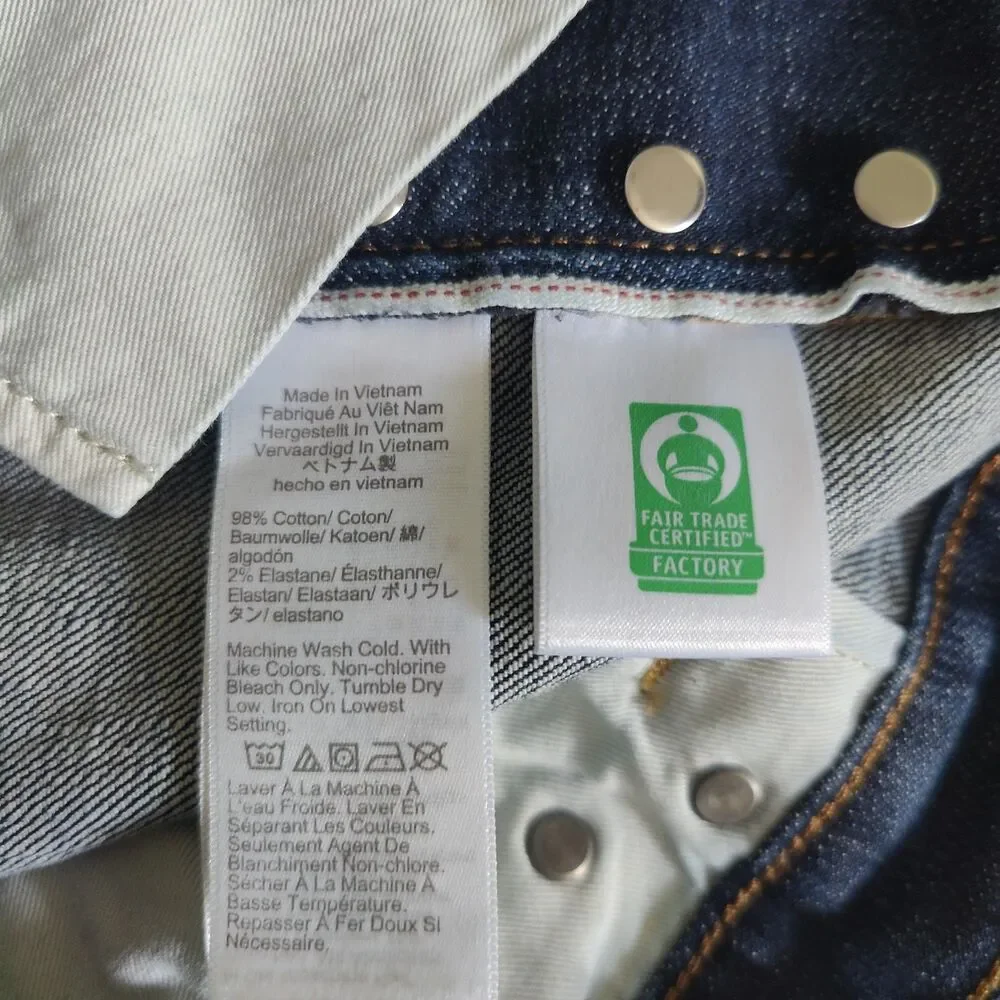 J. Crew Jeans Mens 32x33 Blue 770 Selvedge Button Fly Slim Straight Dark Wash
